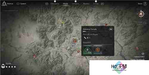 刺客信条影山城金阁寺失落的卷页位置