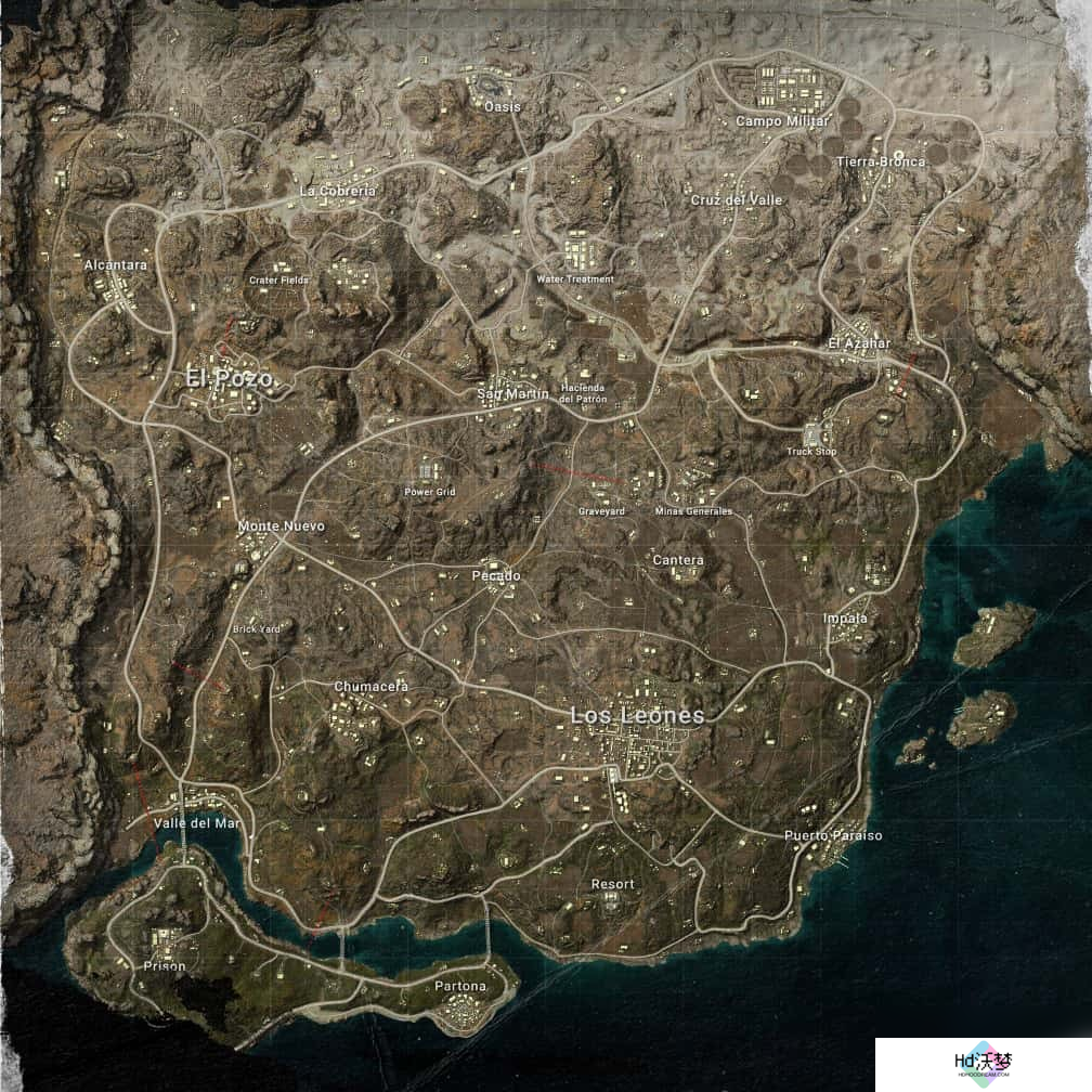 《PUBG》全地图场景