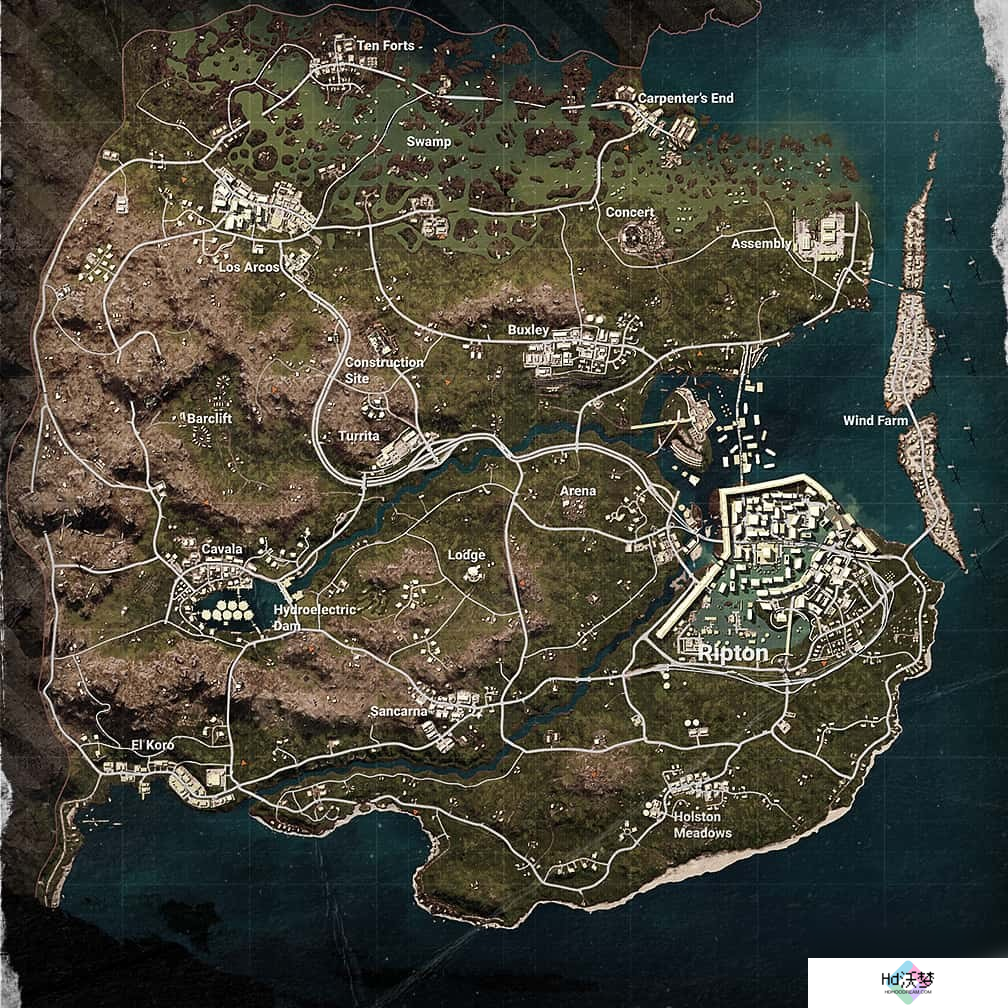 《PUBG》全地图场景