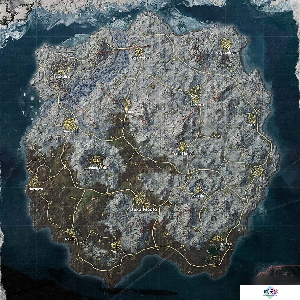 《PUBG》全地图场景