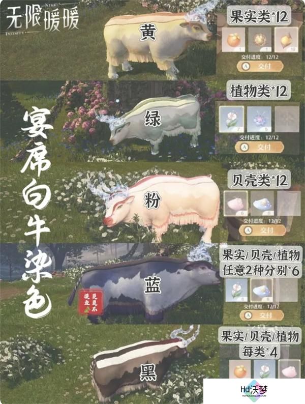 无限暖暖宴席白牛香料配方大全