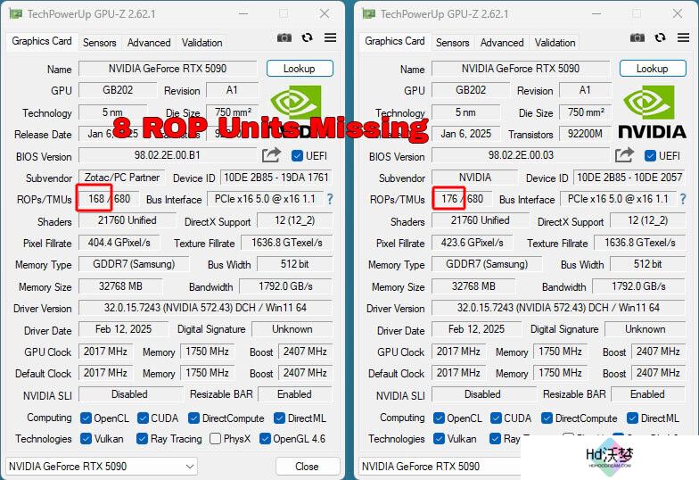RTX 5090再曝硬件问题：光栅单元竟然缩水