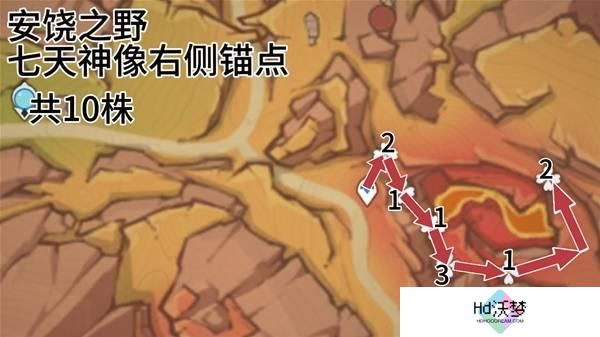 原神全部云岩裂叶采集路线图一览