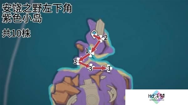 原神全部云岩裂叶采集路线图一览