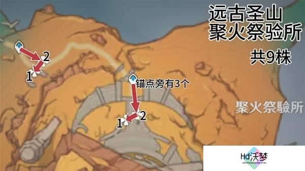 原神全部云岩裂叶采集路线图一览